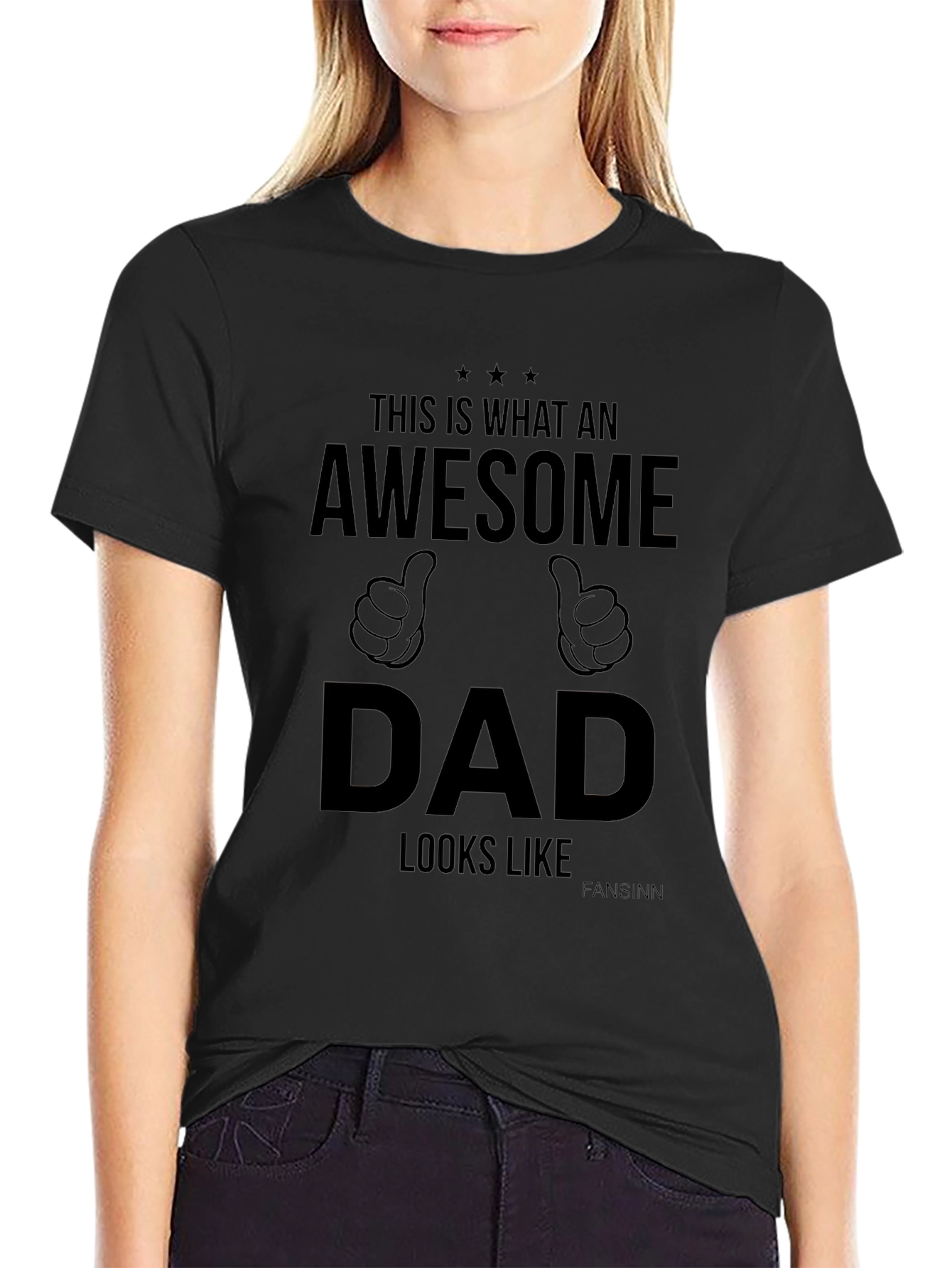 Awesome Dad Graphic Tee - Black Cotton T-Shirt