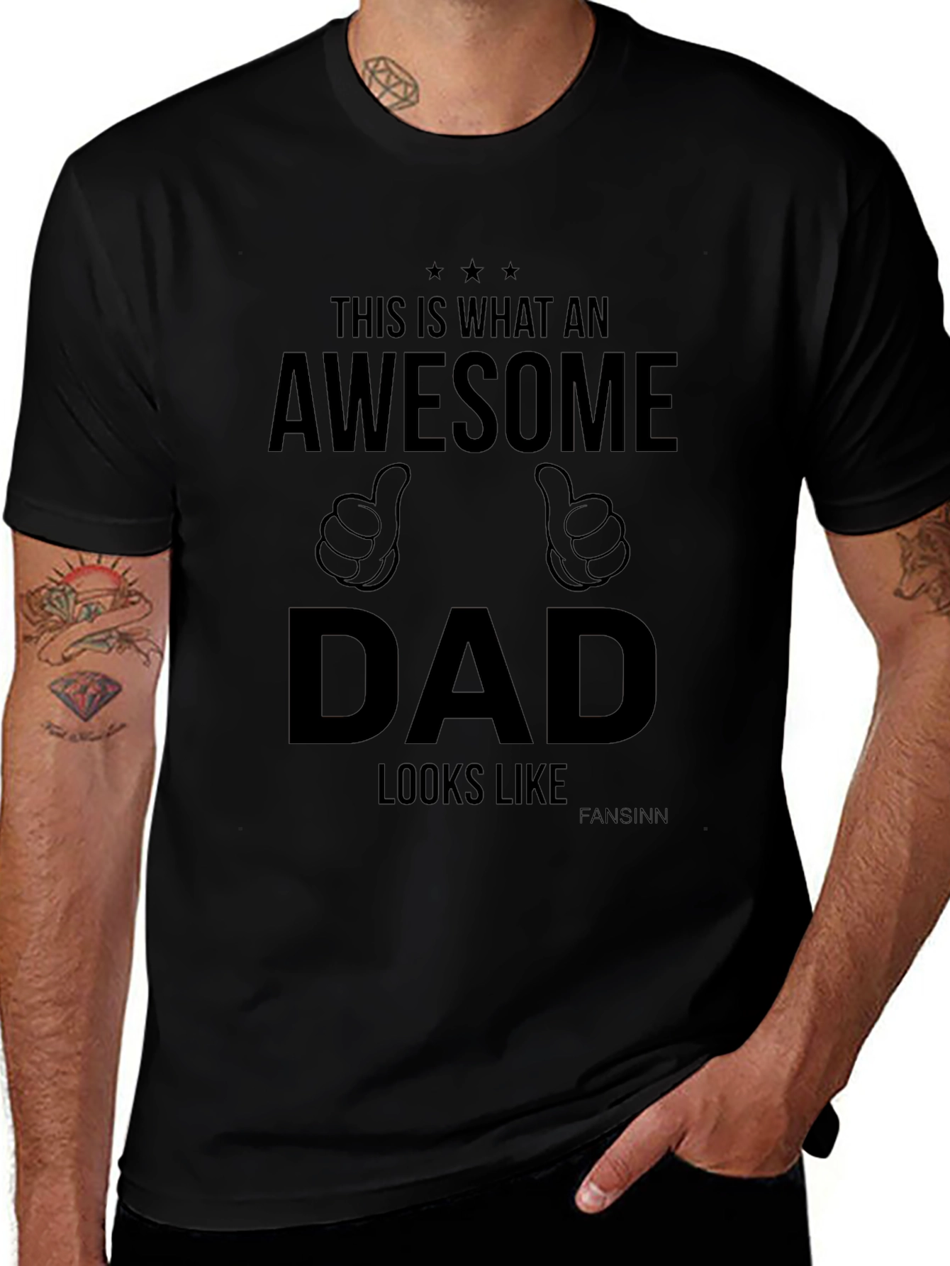 Awesome Dad Graphic Tee - Black Cotton T-Shirt