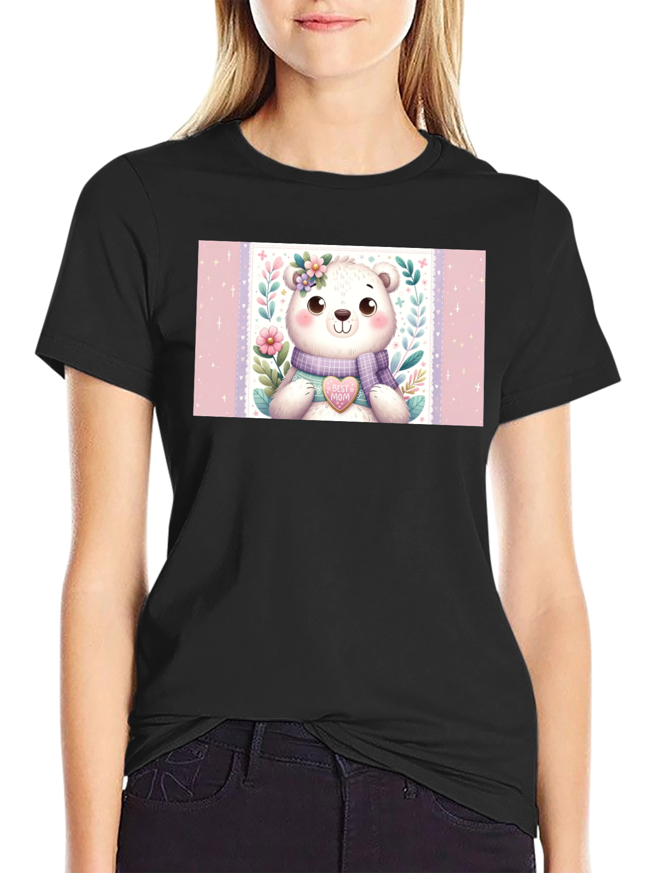 Cute Bear Best Mom T-Shirt