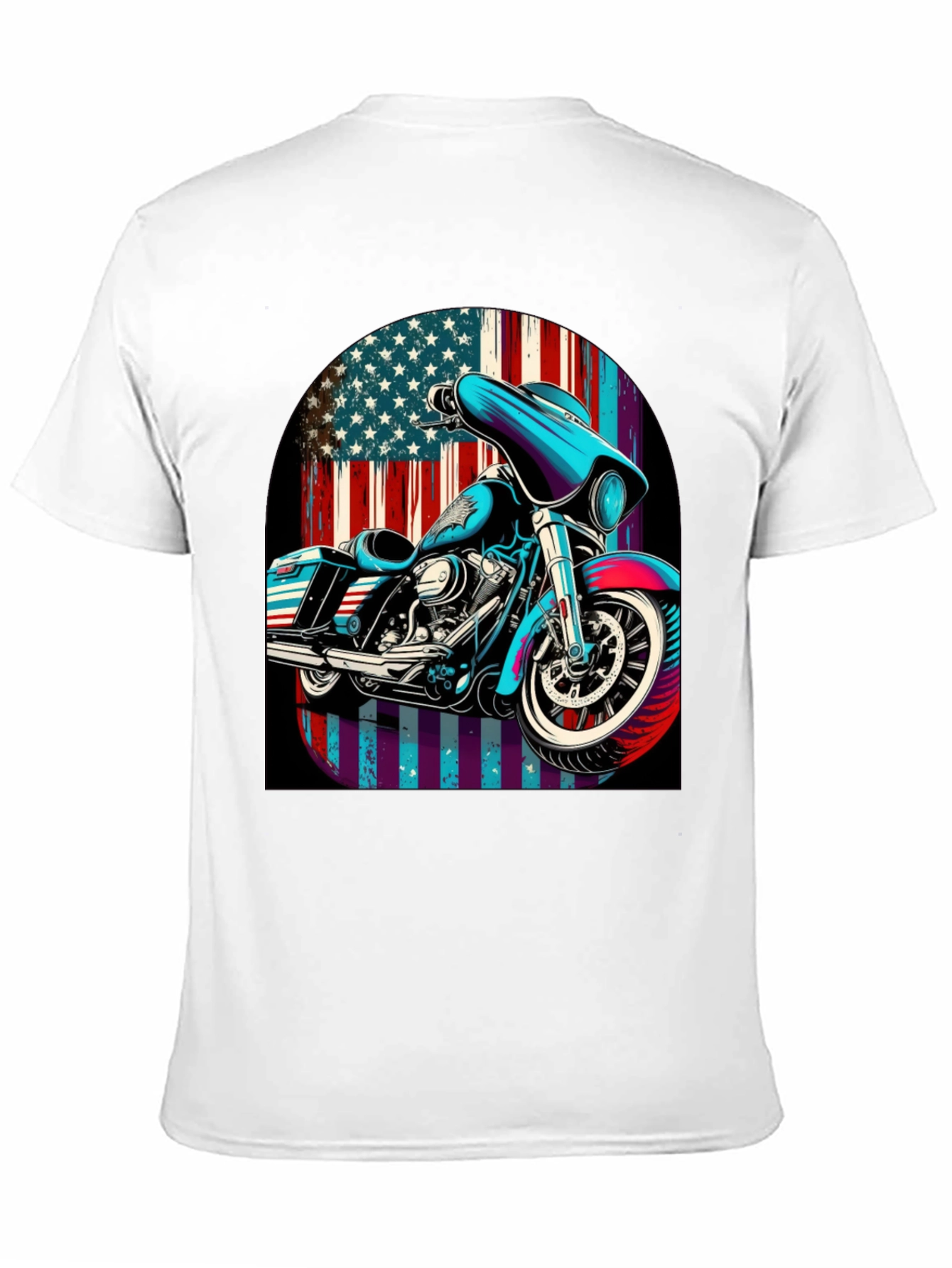 American Flag Motorcycle Graphic Tee