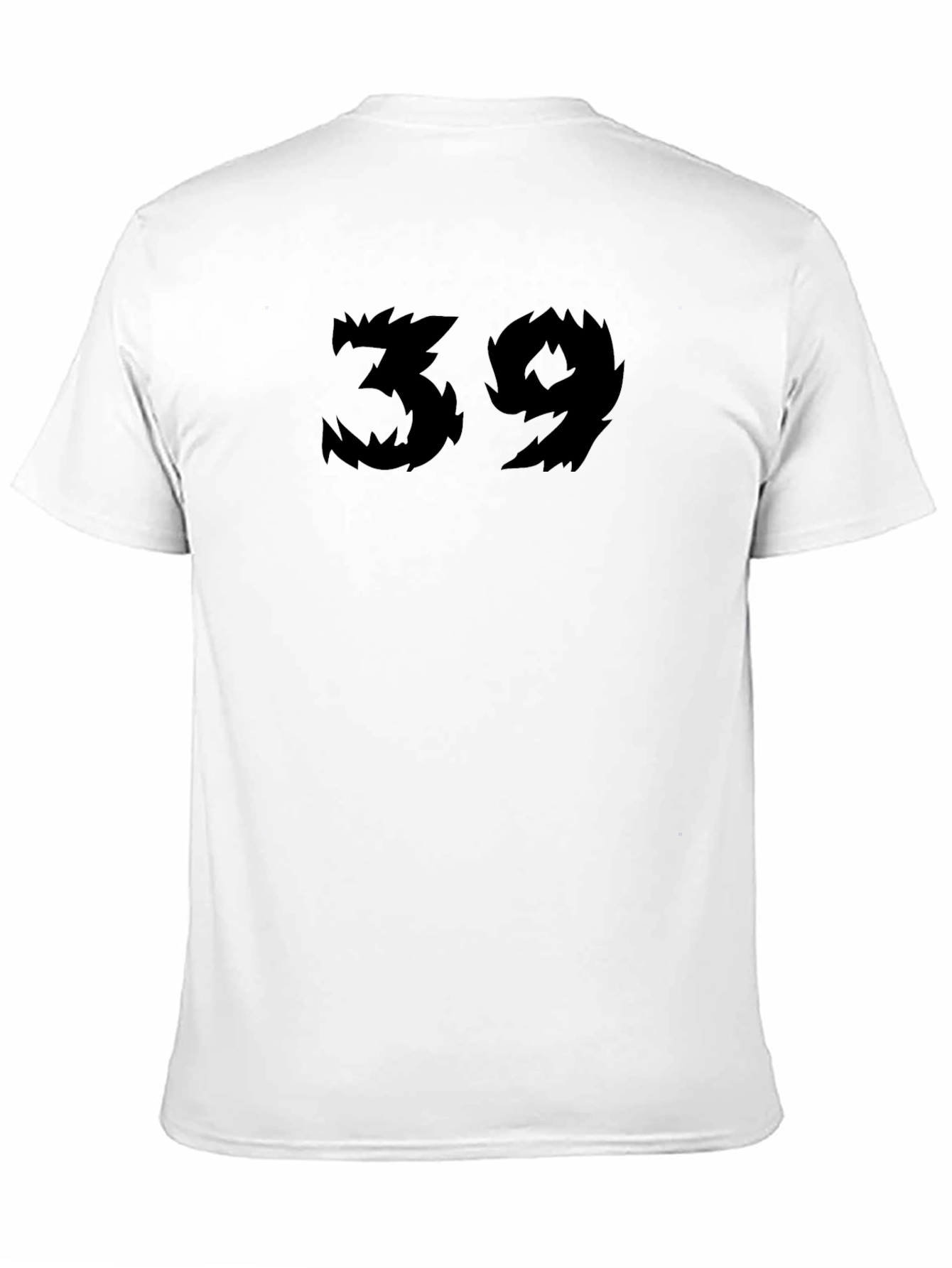 Black T-Shirt with Spiky Number 39 Design