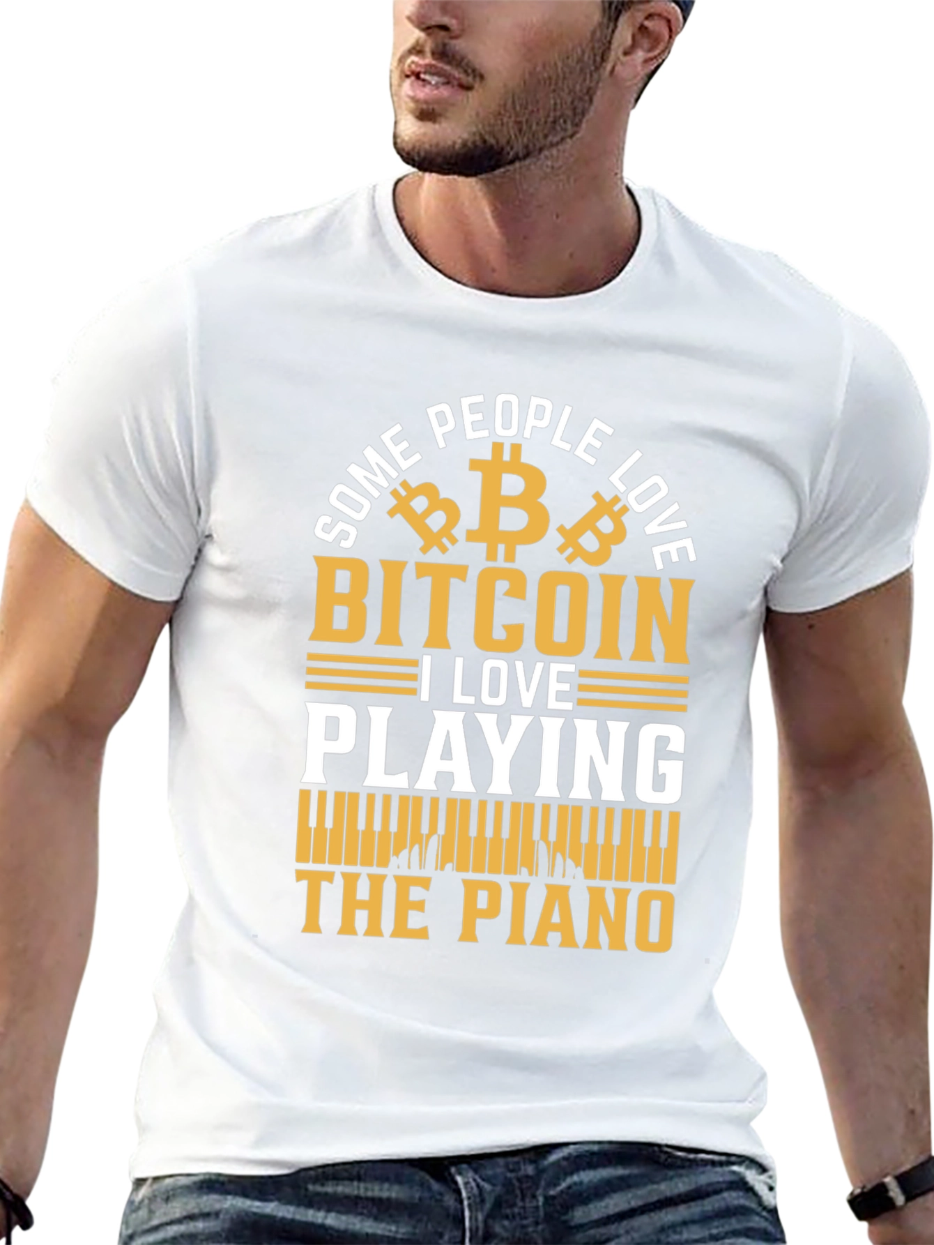 Bitcoin Piano Lover T-Shirt - Novelty Graphic Tee