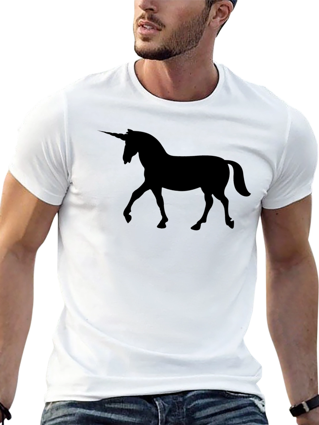 Black Unicorn Silhouette Tee - Mens Graphic T-Shirt