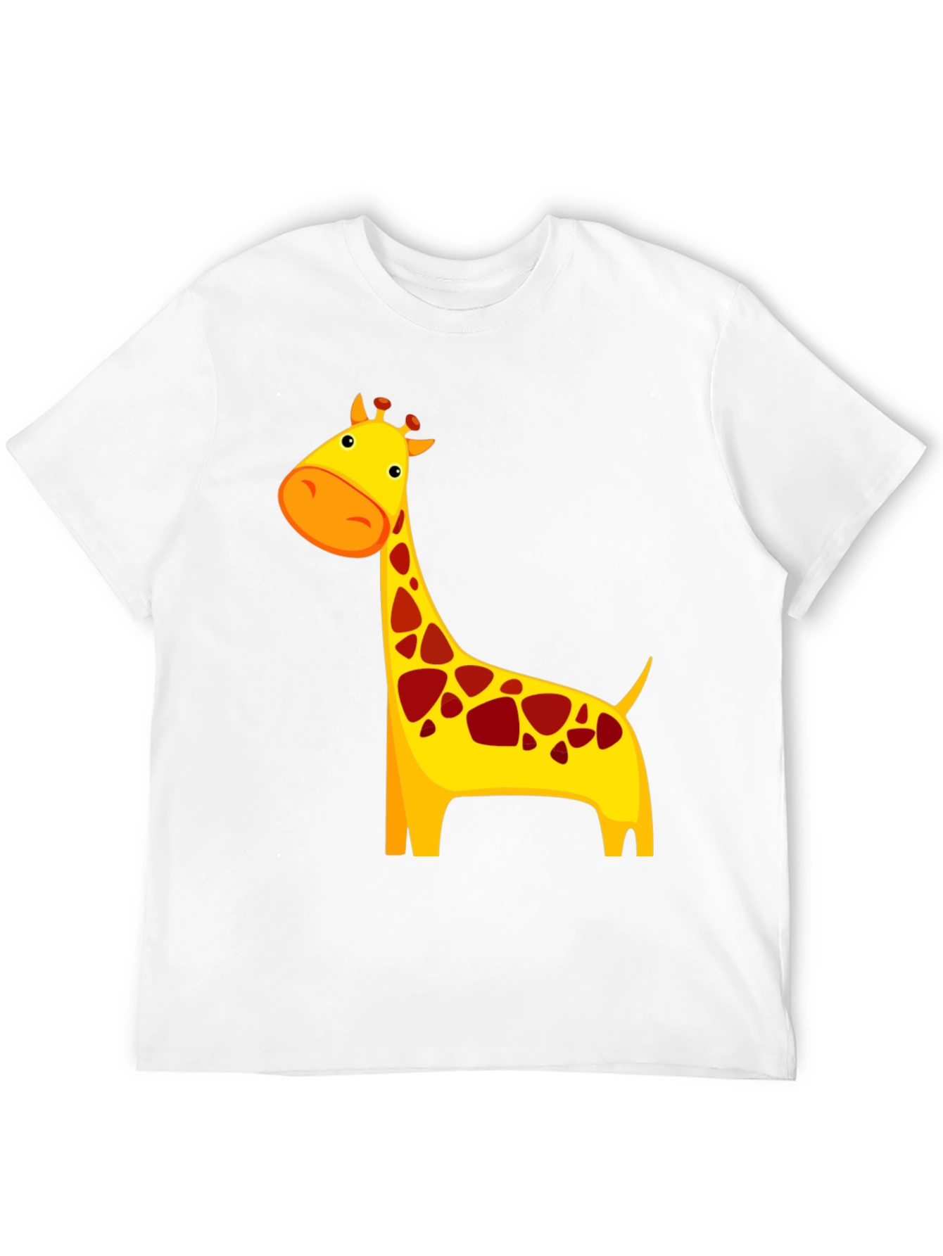 Cute Giraffe Graphic Tee - Black Cotton Shirt