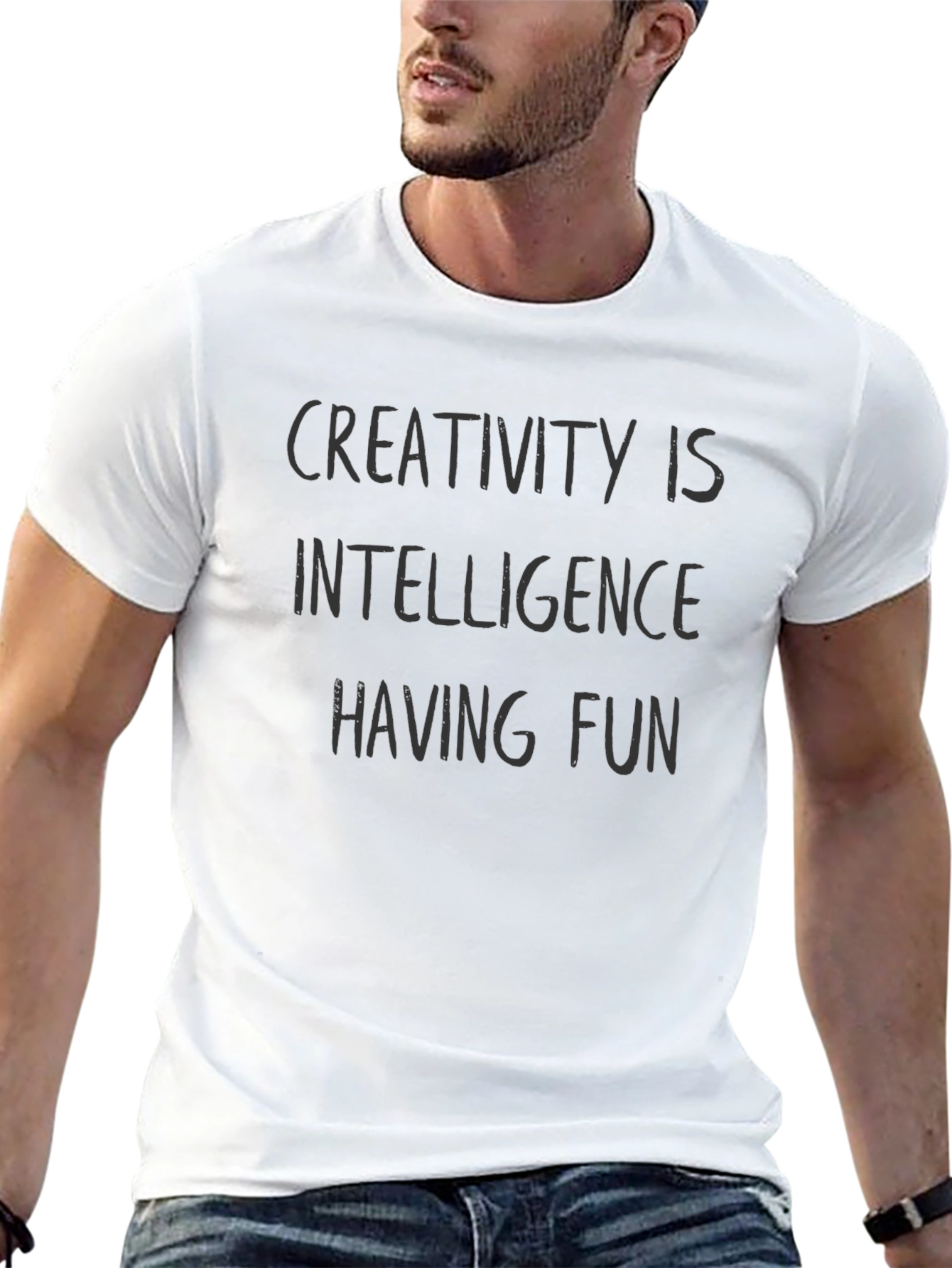 Creativity is Intelligence Having Fun Black T-Shirt