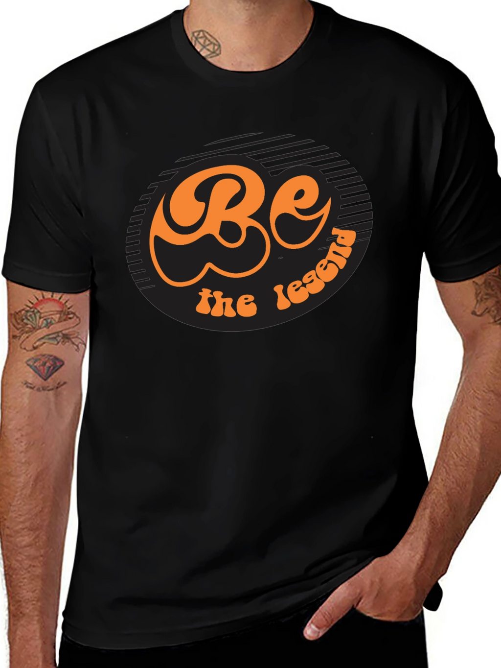 Be The Legend Retro Graphic Black T-Shirt