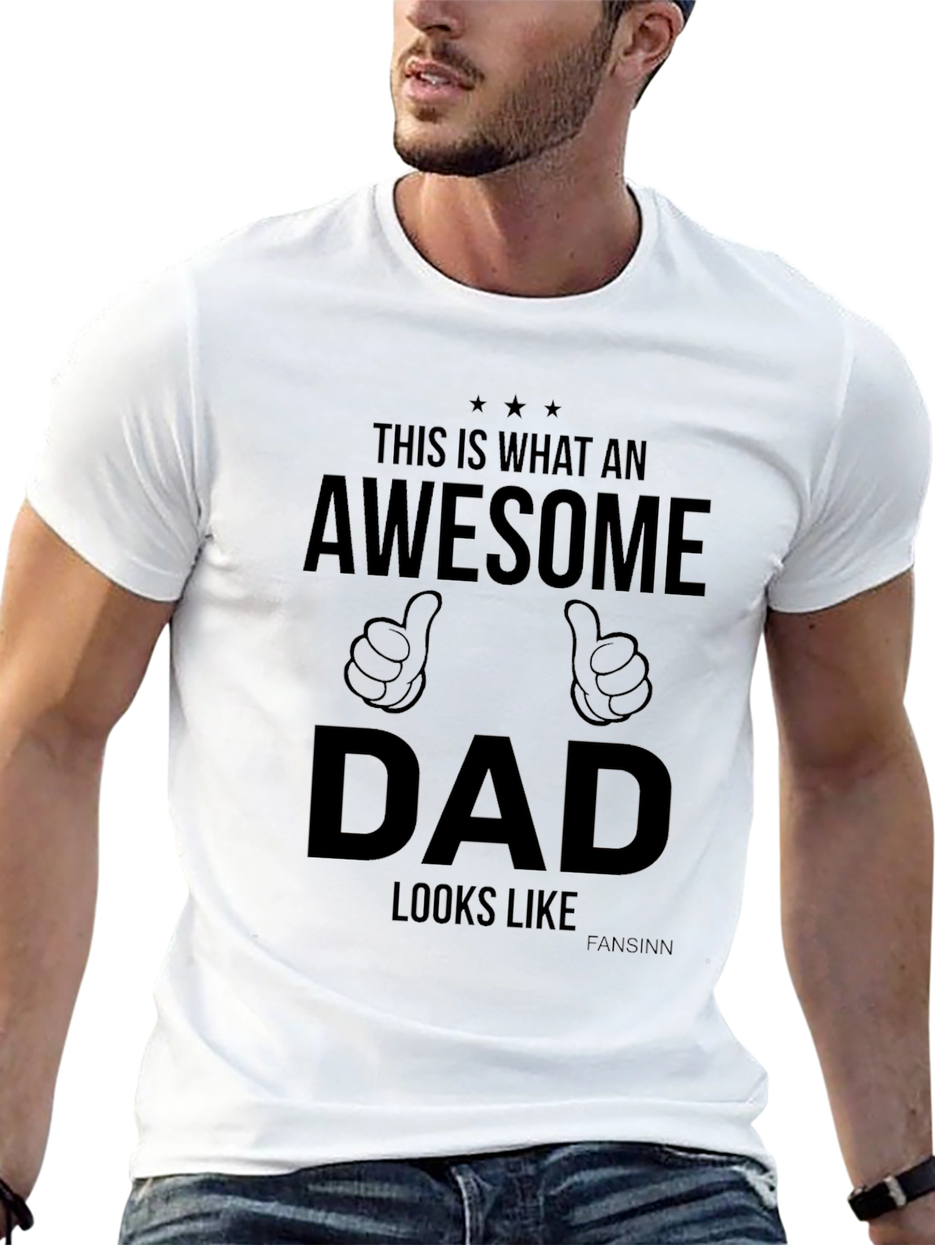 Awesome Dad Graphic Tee - Black Cotton T-Shirt