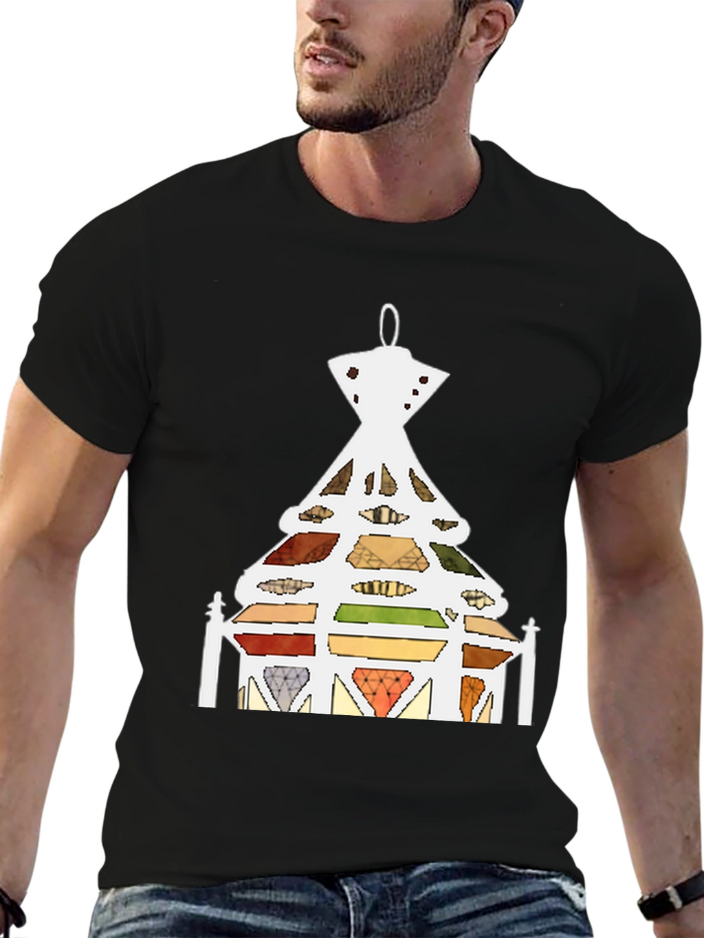 Abstract Stained Glass Tree Graphic T-Shirt