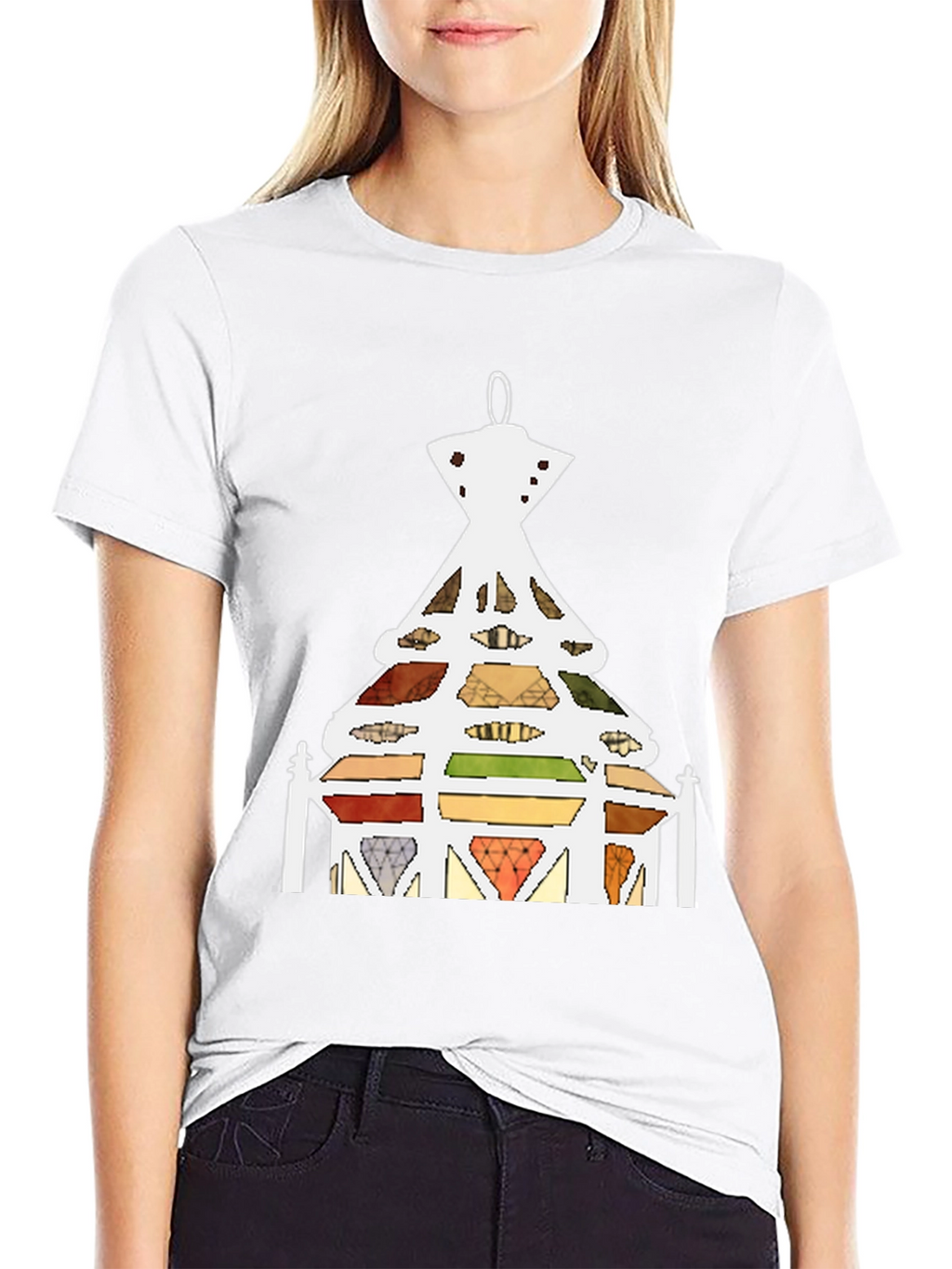 Abstract Stained Glass Tree Graphic T-Shirt